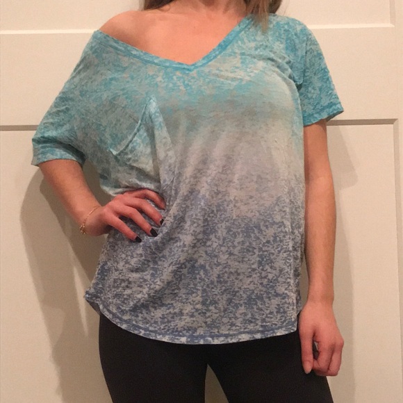 Victoria's Secret Tops - Victoria’s Secret Tee Shop Teal Blue Ombre V-Neck
